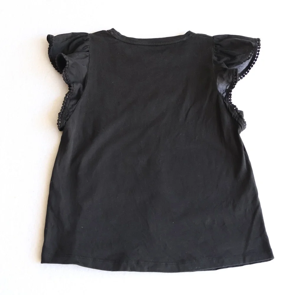 Kate Spade Black Broome Street Ruffled Sleeve Blouse Women's Size XS